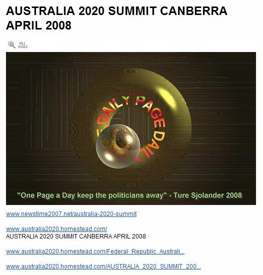 The Presidents Message to the Australia 2020 Summit Canberra April 2008
