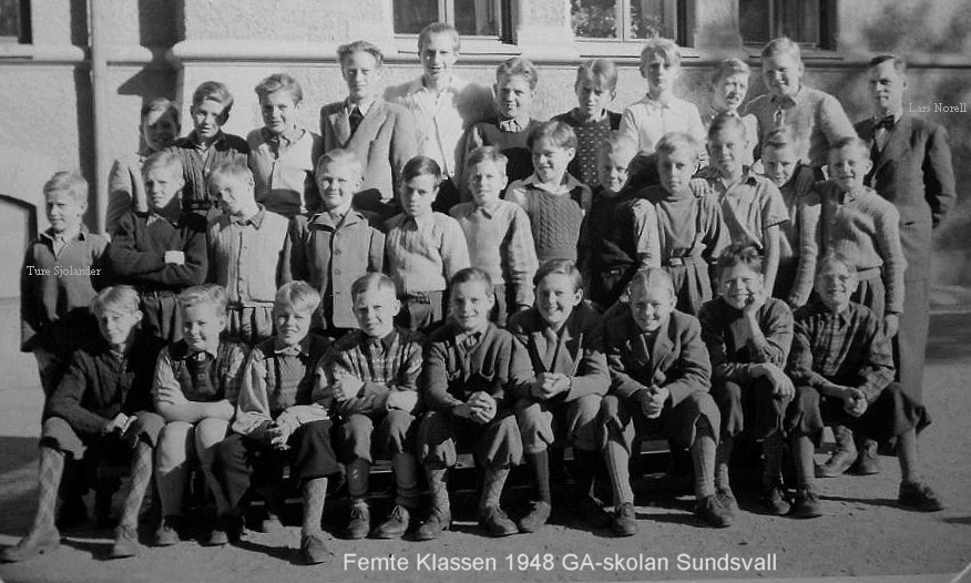 Femte Klassen GA-skolan Sundsvall 1948